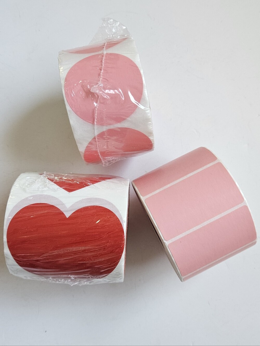 x3NWT 2140! Sticker Labels Muynbyn Sticker Printer Labels Red Heart Pink Circles